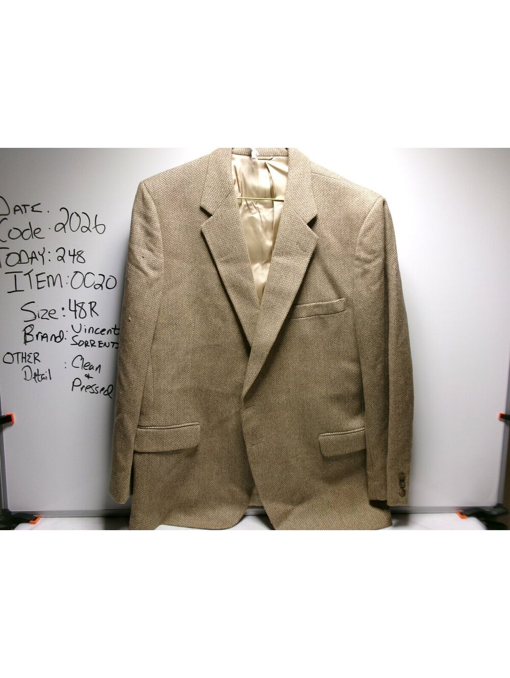 Mens Gray Brown Sport Coat Blazer Size 48R